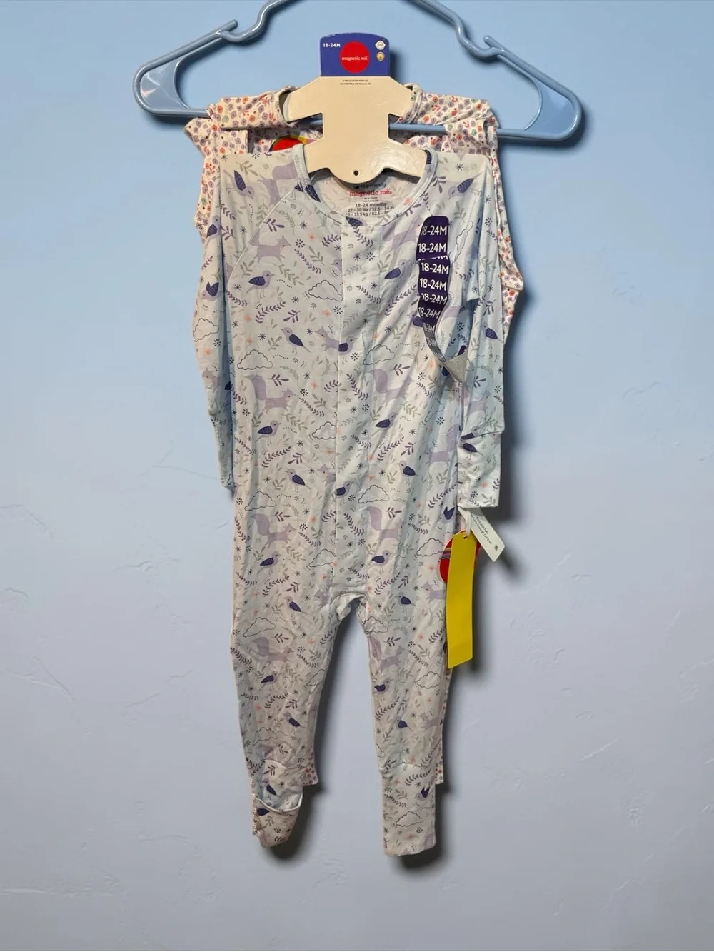 Magnetic Me Pastel Floral & Woodland Baby Pajamas — Purple, Blue, Cream